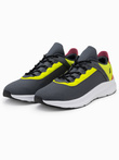 Men's sneakers with neon inserts - graphite V3 OM-FOKS-0118