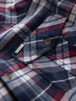 Men's checkered flannel shirt with pockets - navy blue and red V2 OM-SHCS-0149