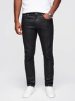 Pánské kalhoty z voskované džínoviny SLIM FIT - černé V3 OM-PADP-0149