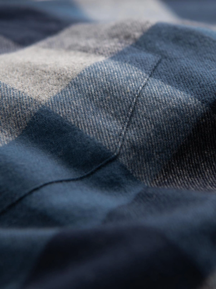 Pánská kostkovaná flanelová košile - modrá V4 OM-SHCS-0150