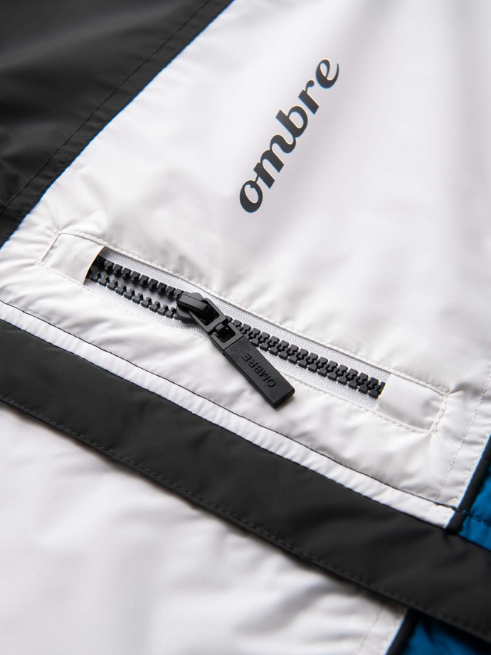 Jachetă sport ușoară colorată pentru bărbați cu fleece - albastru și grafit V2 OM-JANP-0194