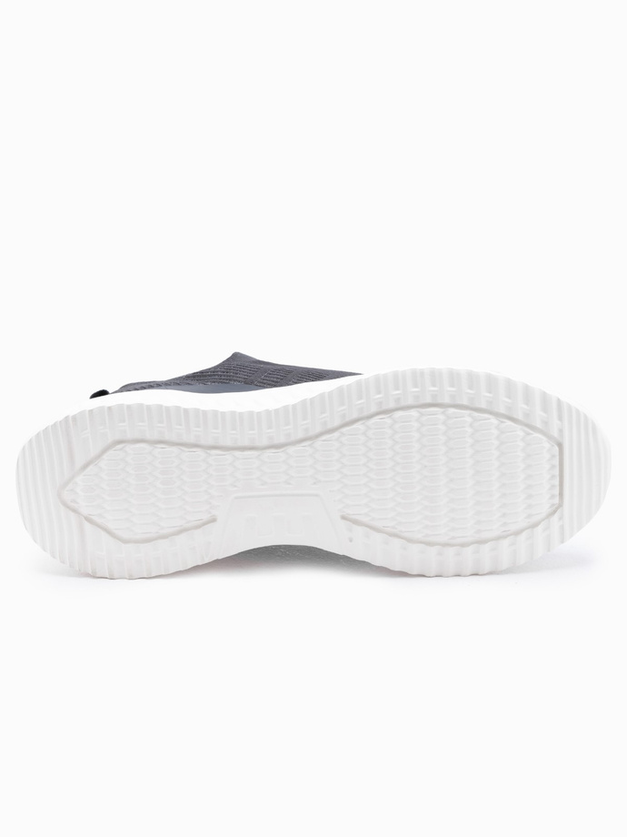 Men's sneaker slip-on shoes made of lightweight materials - graphite V1 OM-FOKS-0149
