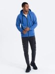 Hanorac cu glugă cu fermoar pentru bărbați - albastru V8 OM-SSZP-0124