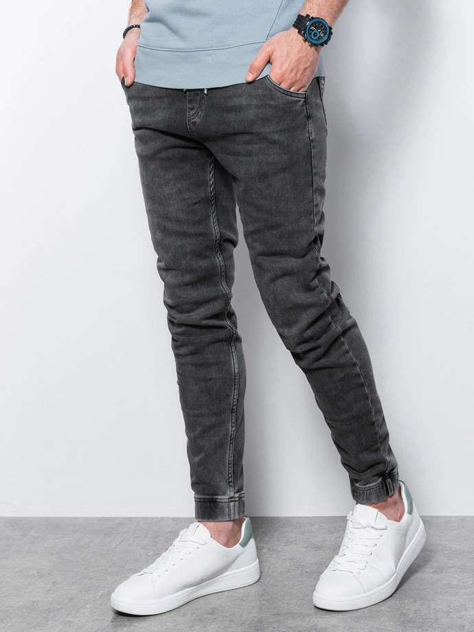 Men's denim jogger pants - gray P907