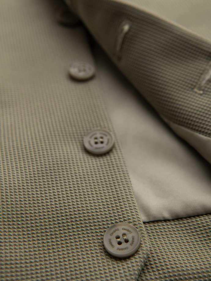 Costum bărbătesc fără revere - caramel V1 OM-BLZV-0112