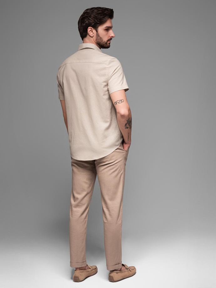 Blazer bărbătesc cu croială REGULAR cu in - crem V1 OM-BLZB-0128