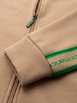 Men's unbuttoned sweatshirt with piping and high collar - brown V1 OM-SSZP-0224