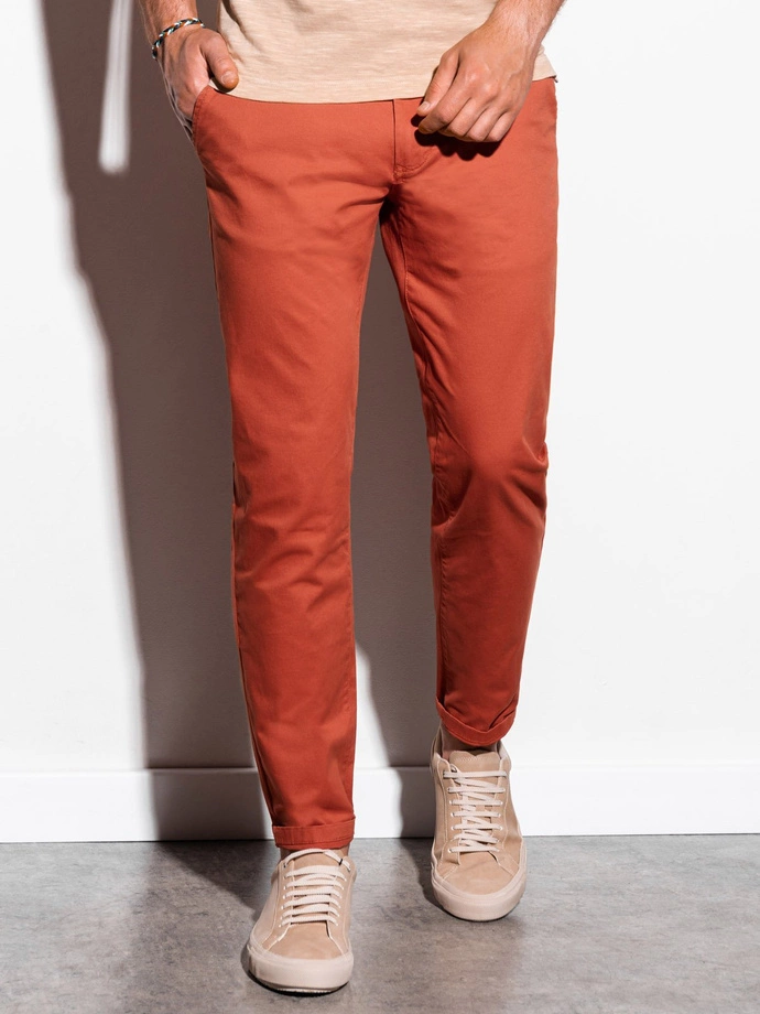 Men's pants chinos - brick P894