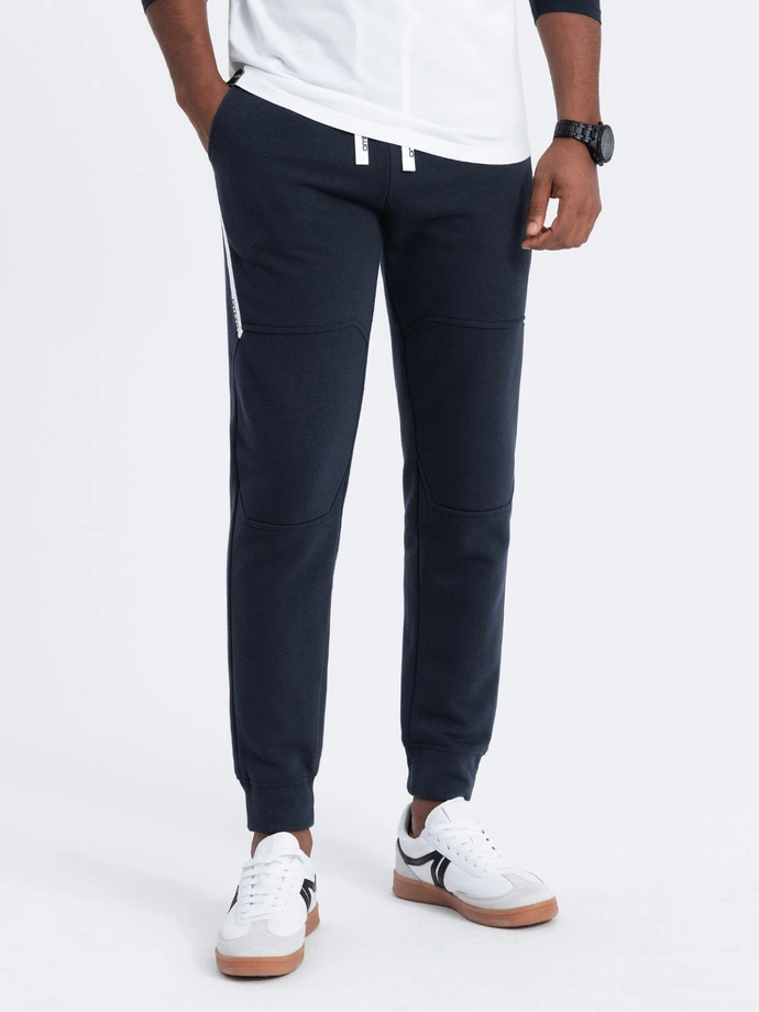 Printed men's JOGERRY sweatpants - navy blue V3 OM-PASK-0138