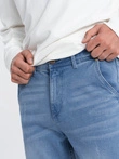 Pánské džínové kalhoty SKINNY FIT s kapsami chino - světle modré V2 OM-PADP-0100