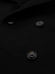 Elegant SLIM FIT men's trench coat with belt - black V2 OM-COSC-0126