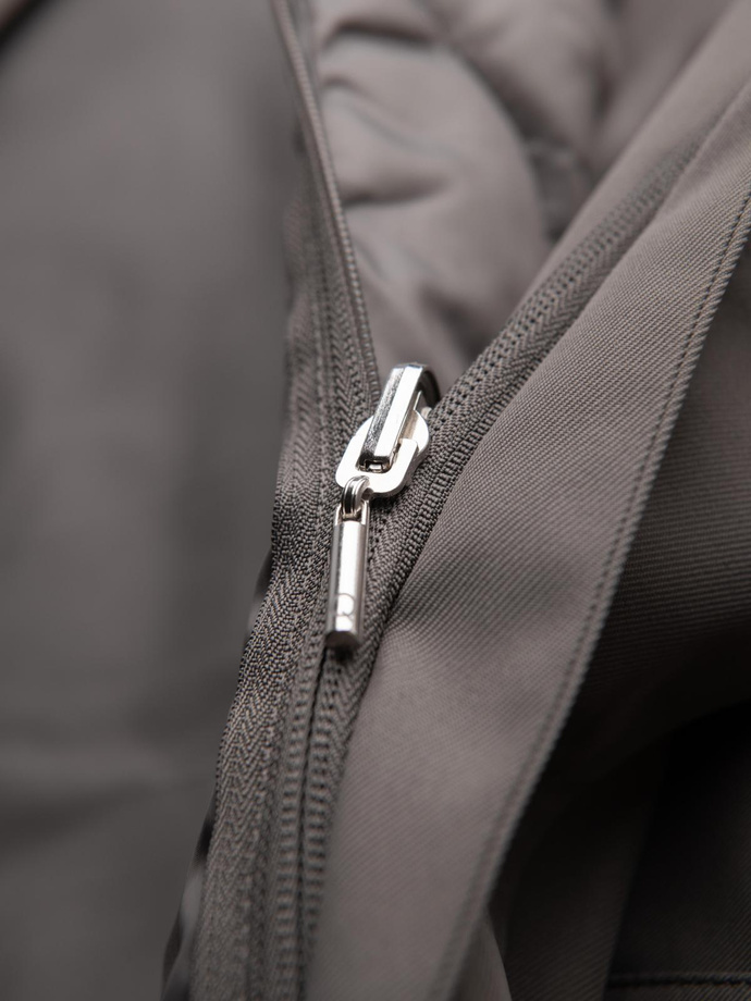 Pánský minimalistický kabát s odepínací vestou - popel V6 OM-COLC-0139