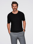 Men's structured knitted t-shirt - black V3 OM-TSCT-0253