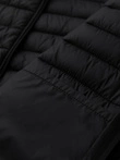 Men's quilted jacket with high zipped hood - black V1 OM-JAHP-0238
