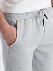Pantaloni de trening pentru bărbați cu cusături contrastante - gri melange V3 OM-PASK-0145
