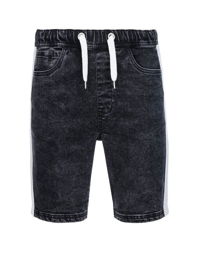 Pantaloni scurti din denim barbati - negru W363