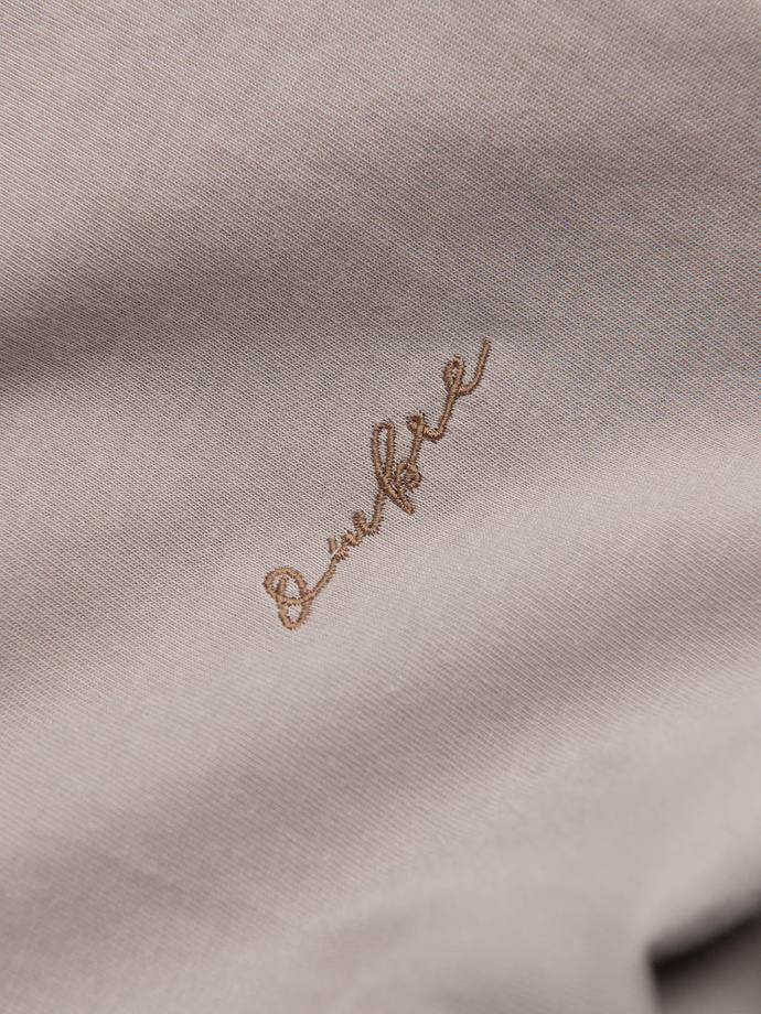 Cămașă bărbătească REGULAR din bumbac tricotat din jerseu simplu - cenușiu V5 OM-SHCS-0138