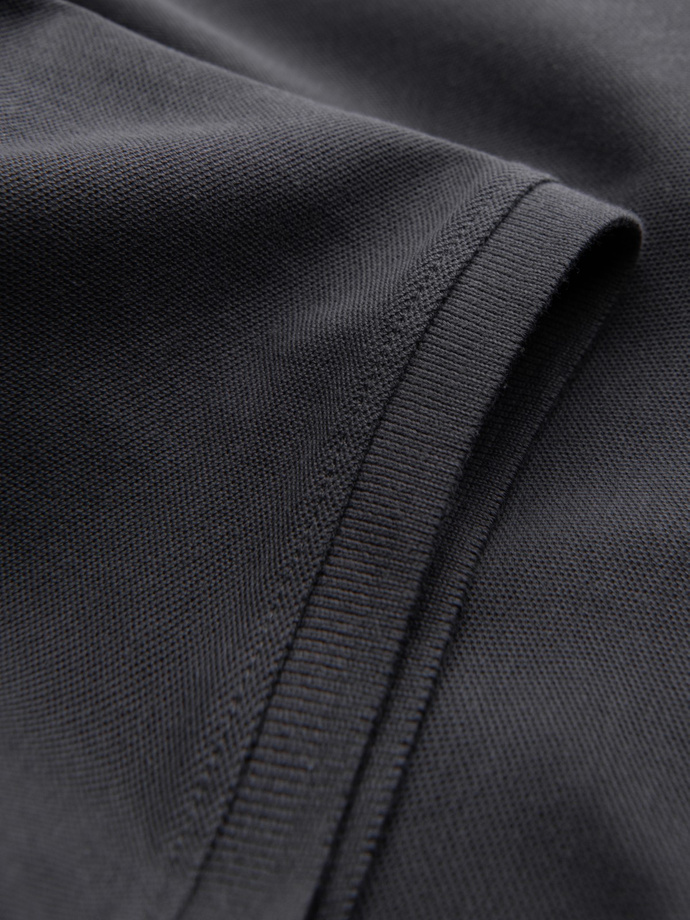 Tricou polo BASIC pentru bărbați, tricou piqué monocolor - grafit V3 OM-POBS-0100