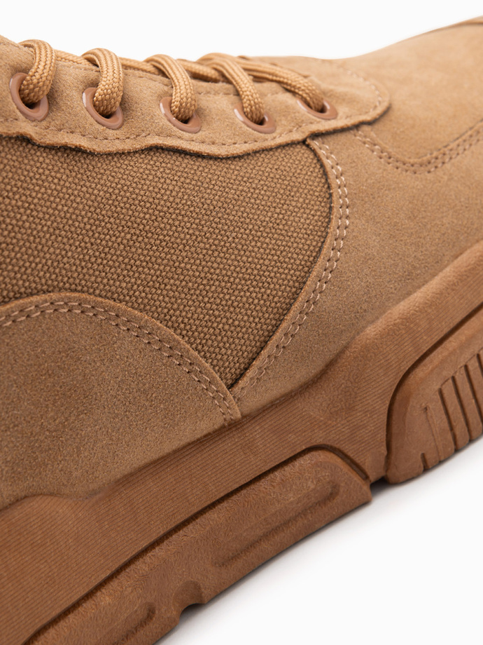 Vyriški kedai iki kulkšnies su raižytu padu - smėlio spalvos V3 OM-FOBO-0122 