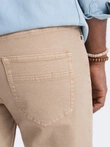 Men's denim pants without rubbing SLIM FIT - beige V8 OM-PADP-0148