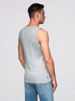 Vyriškas medvilninis marškinėlis BASIC - pilkas melanžas V2 OM-TSBT-0192