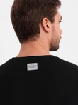 Men's geometric and logo printed cotton t-shirt - black V2 OM-TSPT-0141
