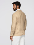 Pulover tricotat zig-zag pentru bărbați - nisip V1 OM-SWSW-0147