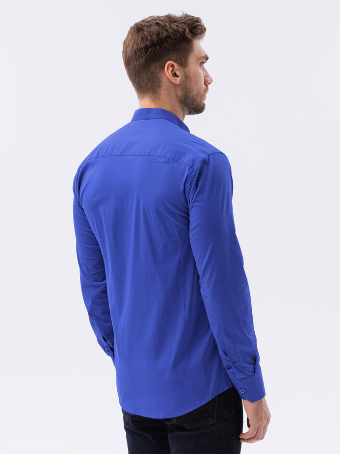Men's elegant shirt with long sleeves - blue K307