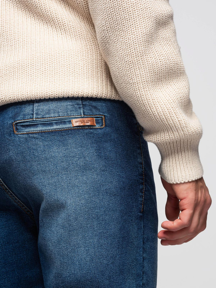 Pantaloni din denim pentru bărbați CARROT cu frecare - albastru V2 OM-PADP-0253