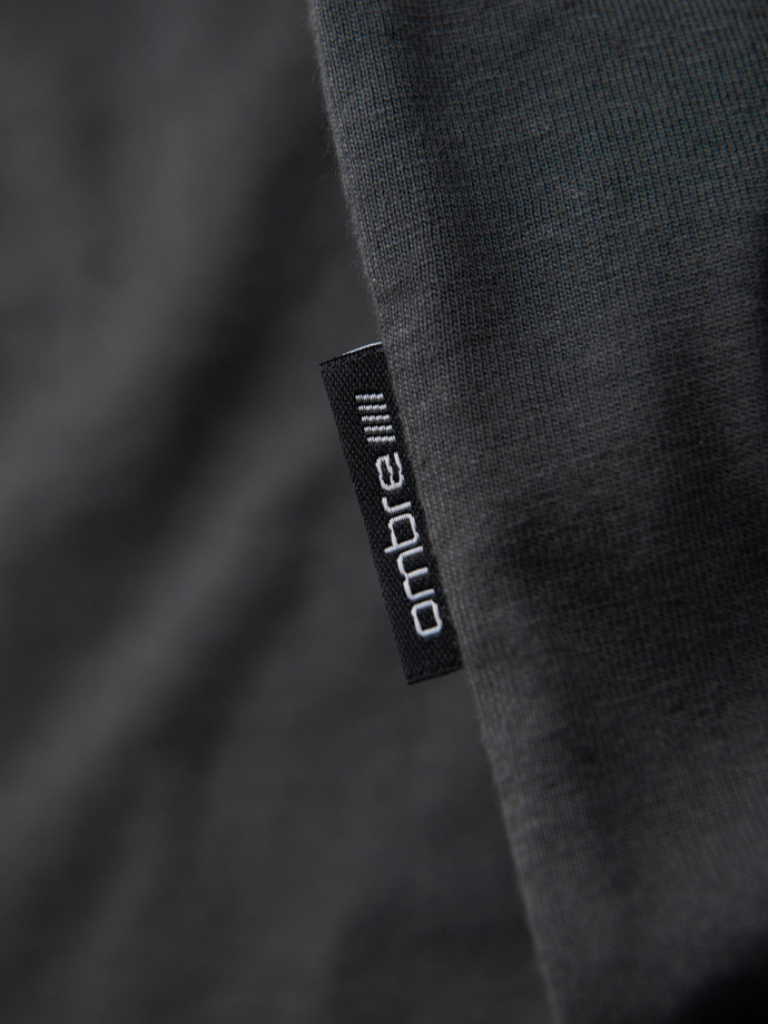 Vyriški klasikiniai medvilniniai marškinėliai BASIC - grafito spalvos V15 OM-TSBS-0236