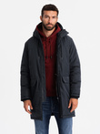 Jachetă parka Classic Long pentru bărbați - negru V6 OM-JALJ-0166