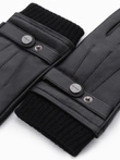 Men's leather gloves with touch function - black V1 OM-ACGL-0128