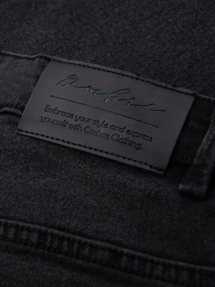 Pantaloni bărbătești JOGGERY din denim cu evazare clasică - negru V3 OM-PADJ-0265