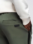 Men's sweatpants joggers with contrasting stripes - black V1 OM-PASK-0229