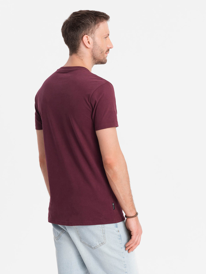 Tricou cu buzunare din bumbac Ombre Streetstyle pentru bărbați - maro V3 OM-TSCT-0108