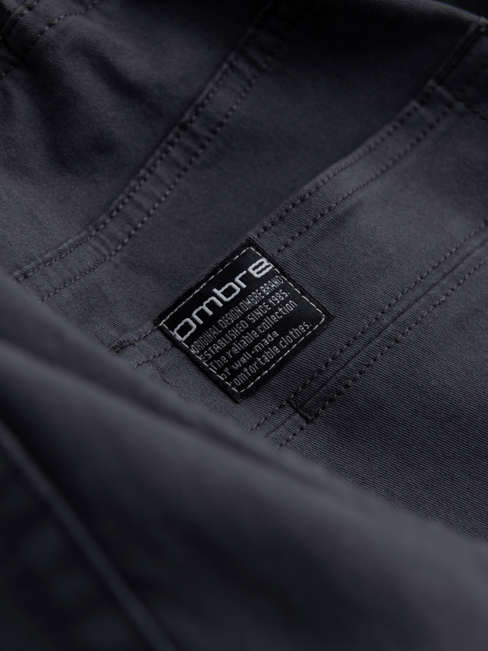 Pánske nohavice JOGGER s cargo vreckami na zips - grafitová V3 OM-PAJO-0125