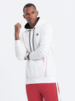Men's hoodie with zippered pocket - white V3 OM-SSNZ-22FW-006