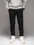 Men's denim joggers with piping - black V2 OM-PADJ-0156