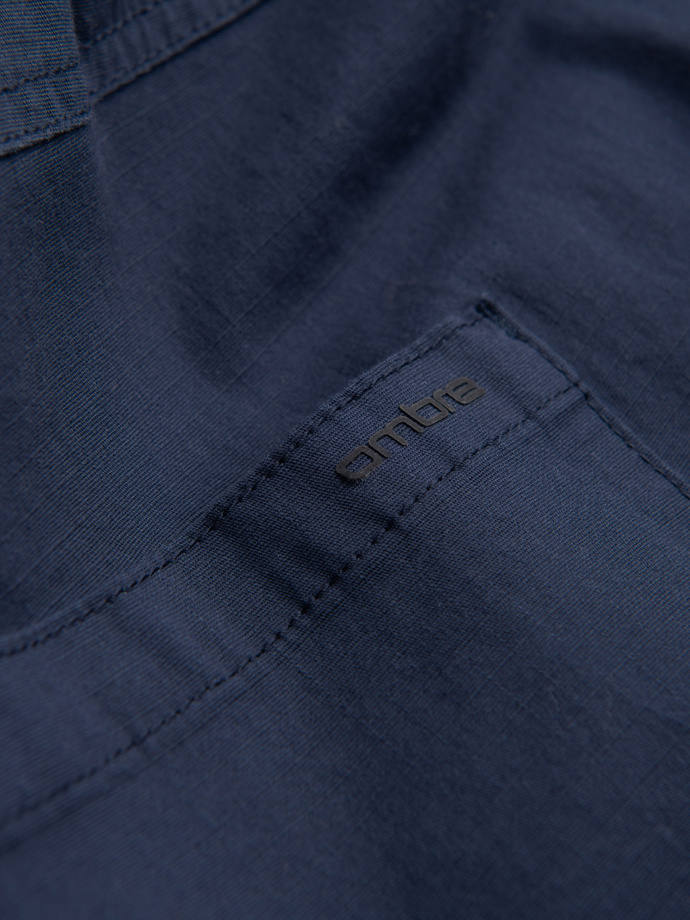 Pantaloni bărbătești JOGGER cu buzunare cargo cu fermoar - albastru marin V5 OM-PAJO-0135