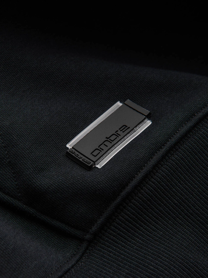 Vyriški BASIC medvilniniai "kengūros" tipo džemperiai su gobtuvu - juodi V9 OM-SSBN-0161