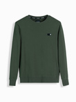 Men's non-stretch sweatshirt with metal pin - dark green V4 OM-SSNZ-0136