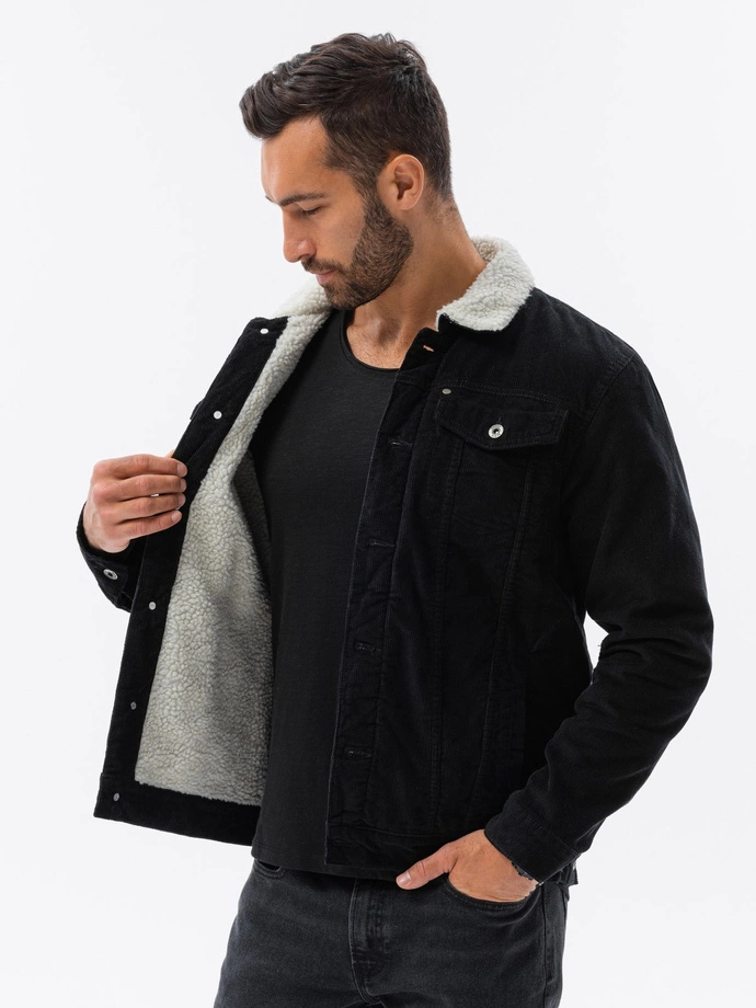 Men's mid-season jacket - black C524