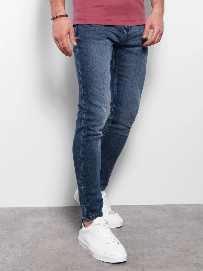 Vyriškos džinsinės kelnės SKINNY FIT - tamsiai mėlynos V1 OM-PADP-0101