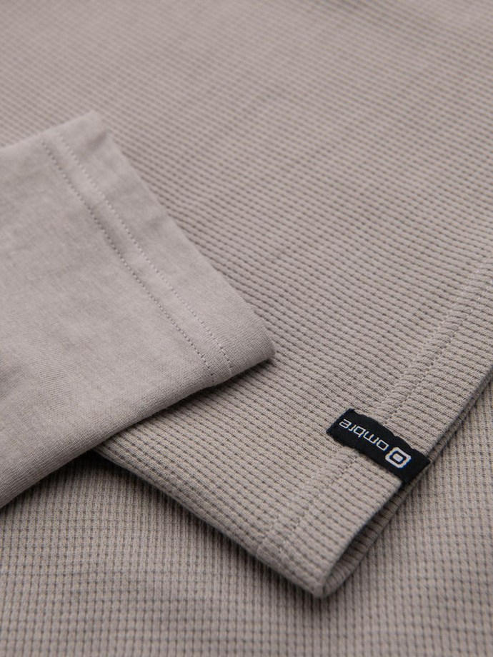 Men's longsleeve with "waffle" texture - ash V7 OM-LSCL-0109