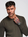 Classic men's sweater with round neckline - black V2 OM-SWBS-0106