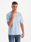 Pánske tričko LOOSE FIT s vreckom - modré V4 OM-TSCT-0171 