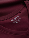BASIC men's classic cotton T-shirt with a crew neckline - maroon V9 OM-TSBS-0145