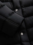 Men's quilted jacket with stand-up collar and chest zips - black V1 OM-JALP-0260