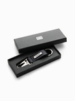 Men's key ring with snap hook - black V1 OU-ACKC-0100