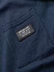 Men's casual t-shirt with pocket patch - navy blue V10 OM-TSCT-0109
